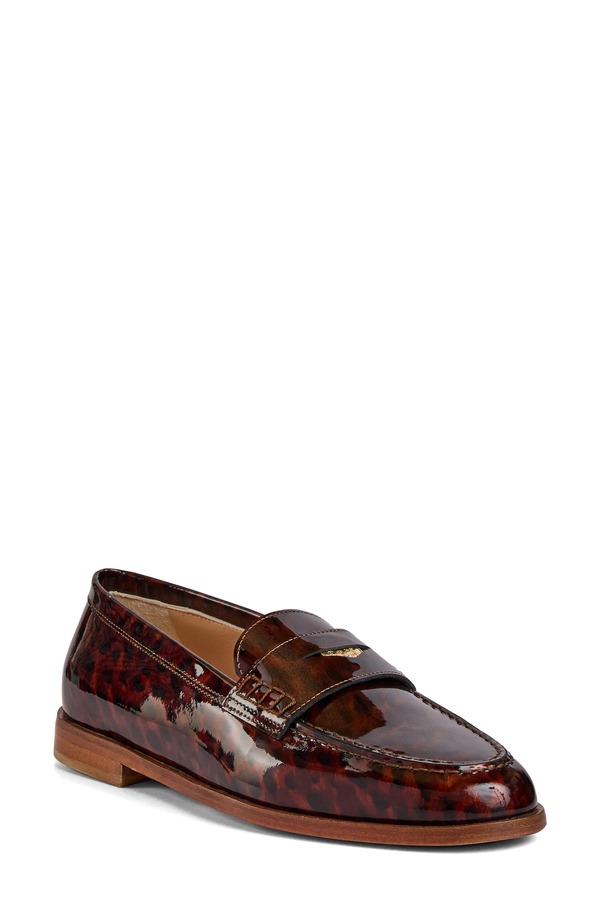 ブルーノマグリ レディース シューズ スリッポン・ローファー Bruno Magli Lola Penny Loafer Tortoise Patent