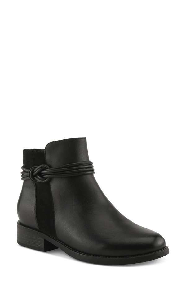 発条足取り レディース シューズ ブーツ・レインブーツ Spring Step Ornela Bootie Black 黒いこと