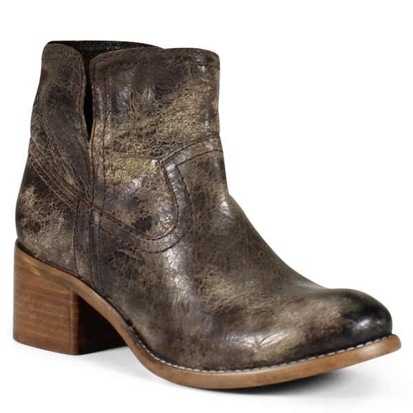 ディバトゥルー レディース シューズ ブーツ・レインブーツ レザー Diba True WALNUT GROVE Distressed Leather Pull-On Western Bootie Charcoal チャコール