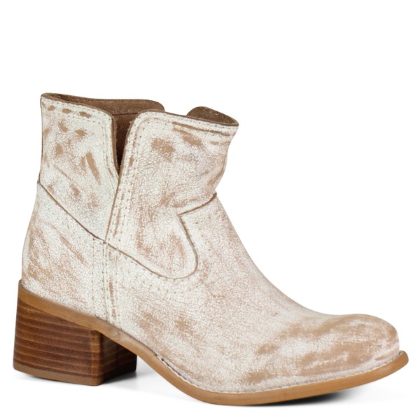 ディバトゥルー レディース シューズ ブーツ・レインブーツ レザー Diba True WALNUT GROVE Distressed Leather Pull-On Western Bootie White ホワイト