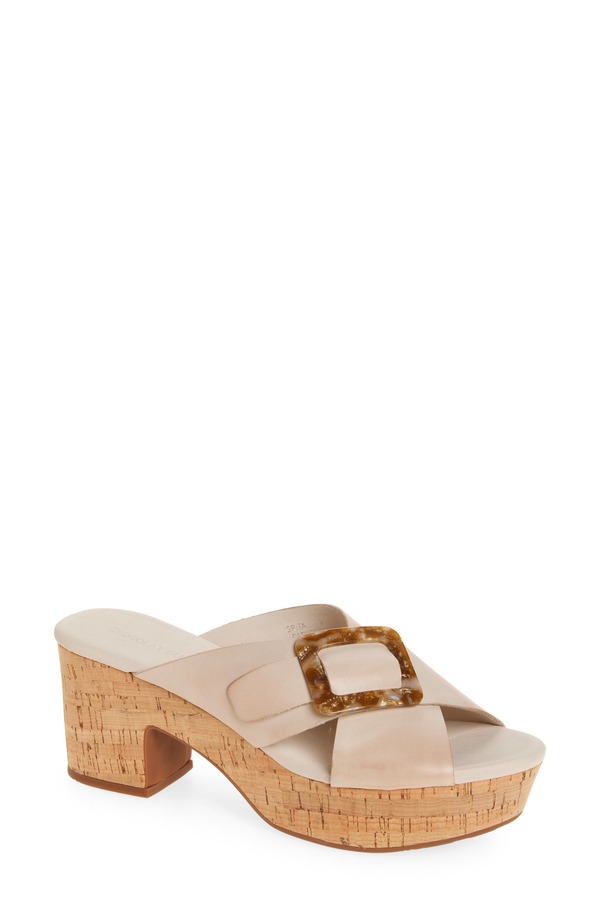 ショコラブルー レディース シューズ ヒール プラットフォーム サンダル Chocolat Blu Grita Platform Sandal White Sand Leather ホワイト