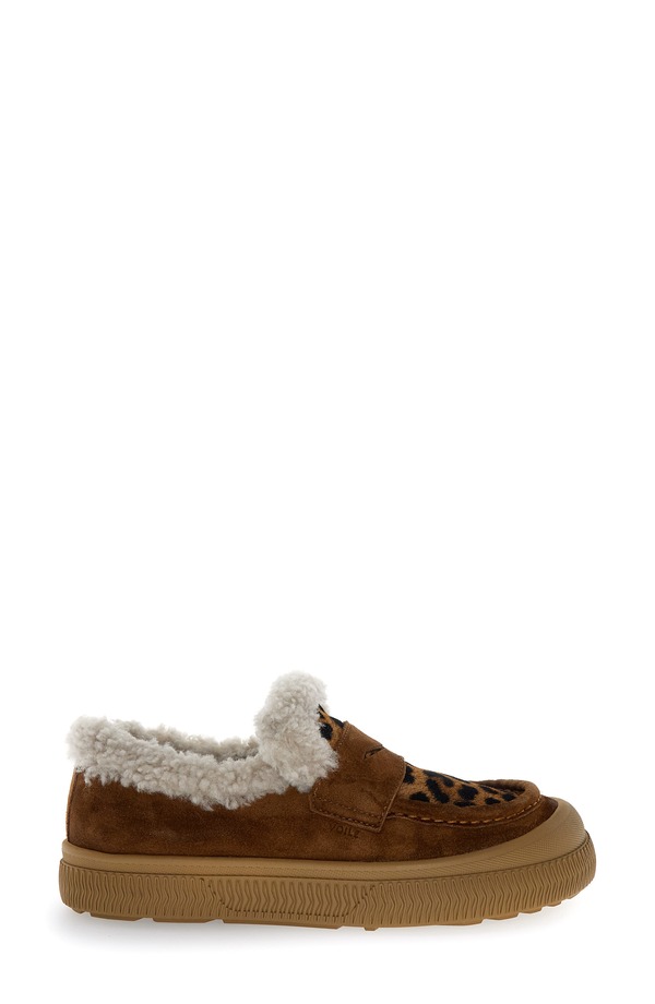 ボイルブランシェ レディース シューズ スリッポン・ローファー Voile Blanche Pan Genuine Shearling Loafer Brown 赤銅色