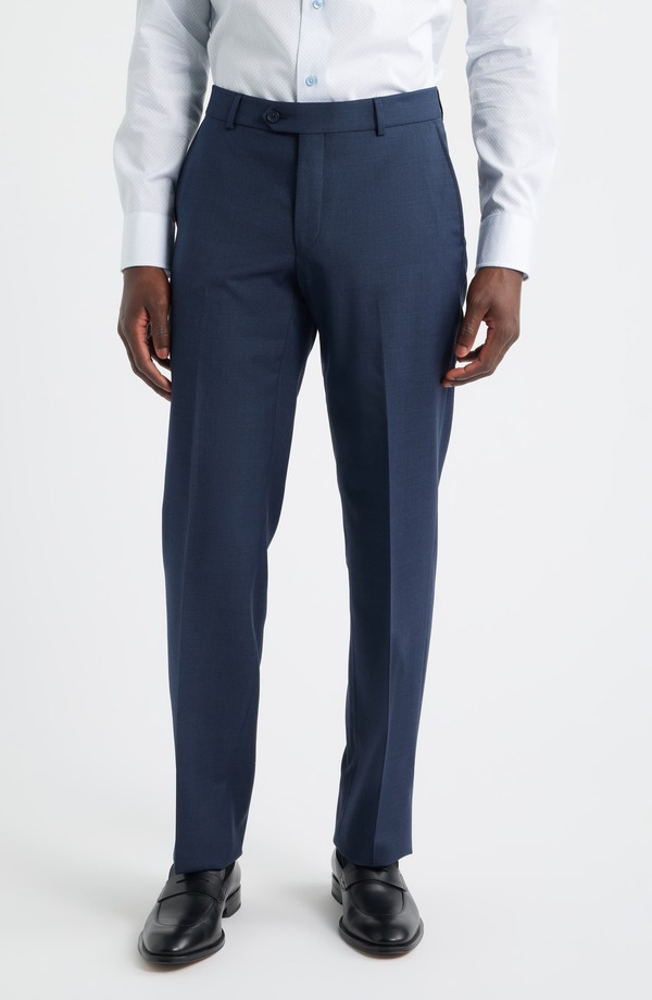 ベール メンズ ボトムス カジュアルパンツ ウール Berle Flat Front Navy Super 120s Wool Dress Pants Navy ネイビー