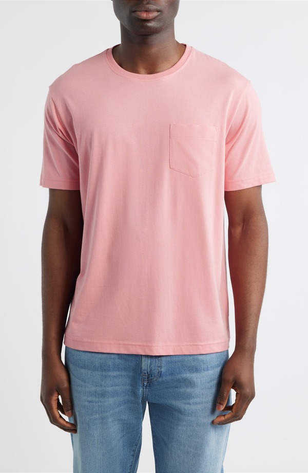 ピーター・ミラー メンズ トップス Tシャツ コットン Peter Millar Crown Comfort Cotton Blend Pocket-Shirt Venetian Pink ピンク