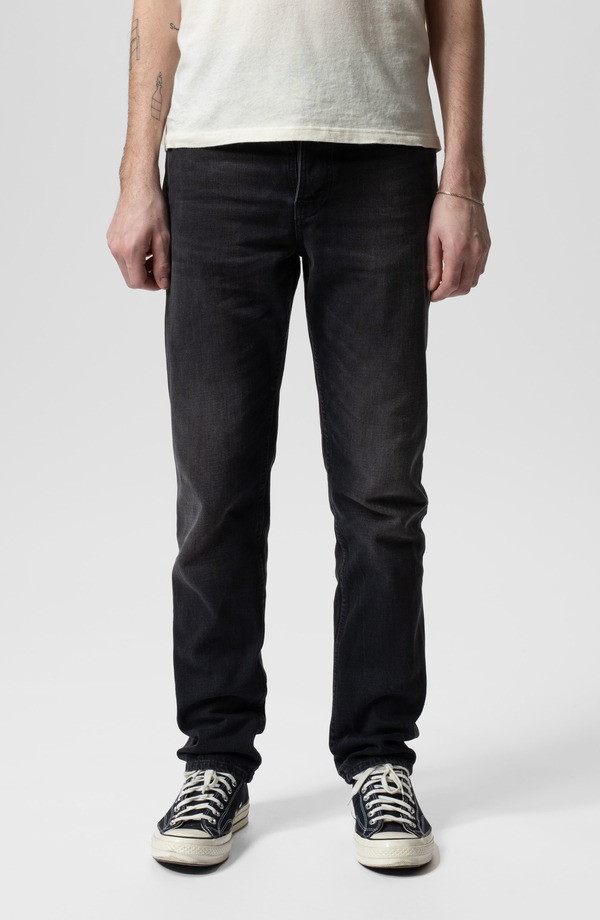 ヌーディージーンズ メンズ ボトムス デニムパンツ レギュラーフィット Nudie Jeansteady Eddie II Regular Fitapered Leg Jeans Black Change ブラック