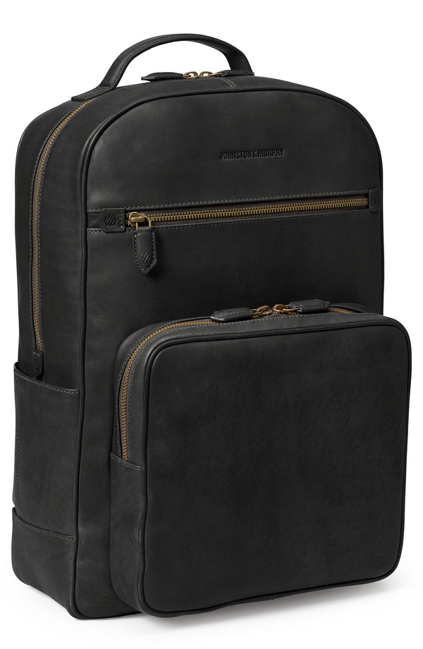 ジョンストンアンドマーフィー メンズ バッグ バックパック・リュックサック レザー Johnston & Murphy Rhodes Leather Backpack Black ブラック|ReVida 店