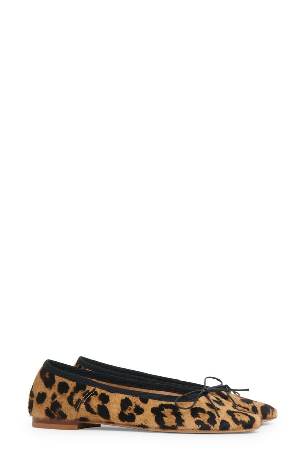 マンサーガブリエル レディース シューズ パンプス Mansur Gavriel Dance Genuine Calf Hair Ballet Flat Leopard/ Black ブラック
