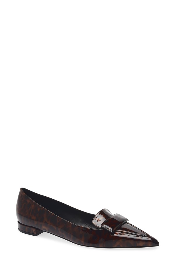 スチュアート ワイツマン レディース シューズ スリッポン・ローファー Stuart Weitzman Sovinnie Patent Loafer Flat Dark Brown 赤銅色