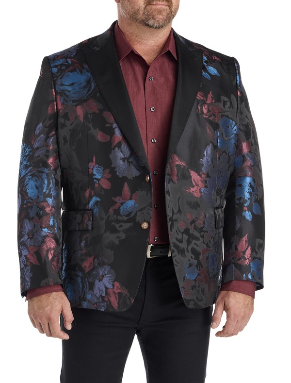 タリア メンズ アウター ジャケット・ブルゾン フラワー柄 トール コート フラワー Tallia Big & Tall Bold Floral Sport Coat Black ブラック｜ReVida 店