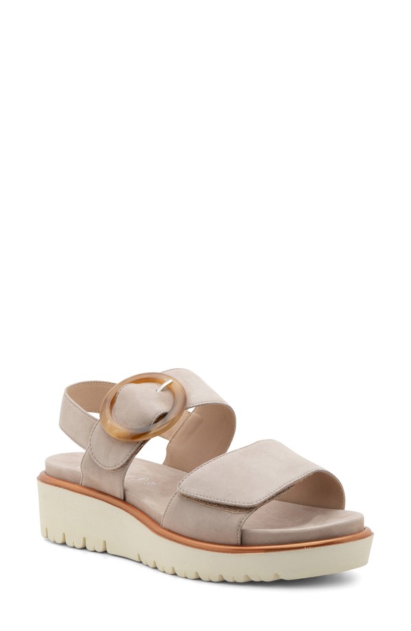 アラ レディース シューズ ヒール プラットフォーム サンダル ara Bridgeport Slingback Platform Wedge Sandal Sand サンド｜ReVida 店