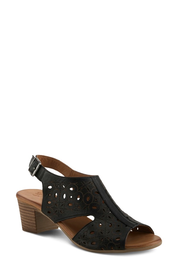 発条足取り レディース シューズ 踵 サンダル Spring Step Kovach Slingback Sandal Black 黒いこと