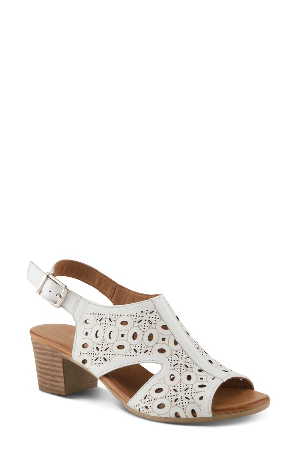発条足取り レディース シューズ 踵 サンダル Spring Step Kovach Slingback Sandal White 白いこと