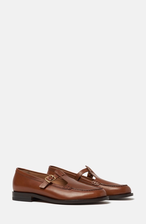 スカロッソ レディース シューズ スリッポン・ローファー SCAROSSO Edna Loafers Tan - Calf タン
