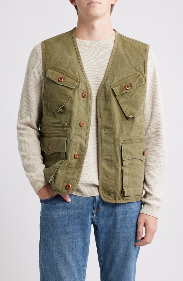 打つこと ニューヨーク州 メンズ アウター より良い 綿織物 Schott NYC Stonewashed Compound Cotton Vest Olive オリーブ