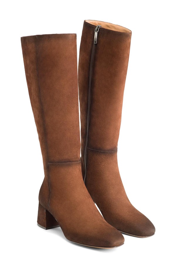 マグナーニ レディース シューズ ブーツ・レインブーツ ヒール Magnanni Loni Block Heel Boot Midbrown Suede｜ReVida 店
