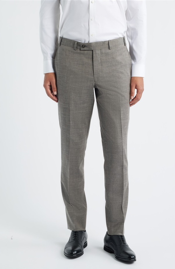 ジャックビクター メンズ ボトムス カジュアルパンツ ウール シルク リネン Jack Victor Patrick Tropical Wool Silk & Linen Blend Pants Greige