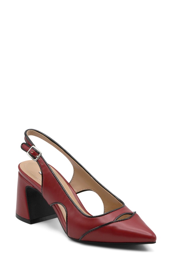 チャールズ・デイビッド レディース シューズ ヒール Charles David Anstead Slingback Pointed Toe Pump Red/ Black ブラック|ReVida 店