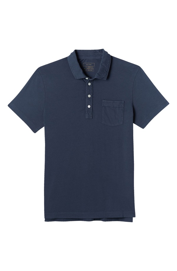 ビリーレイド メンズ トップス ポロシャツ スリムフィット コットン Billy Reid Pensacola Slim Fit Organicotton Pocket Polo Navy ネイビー