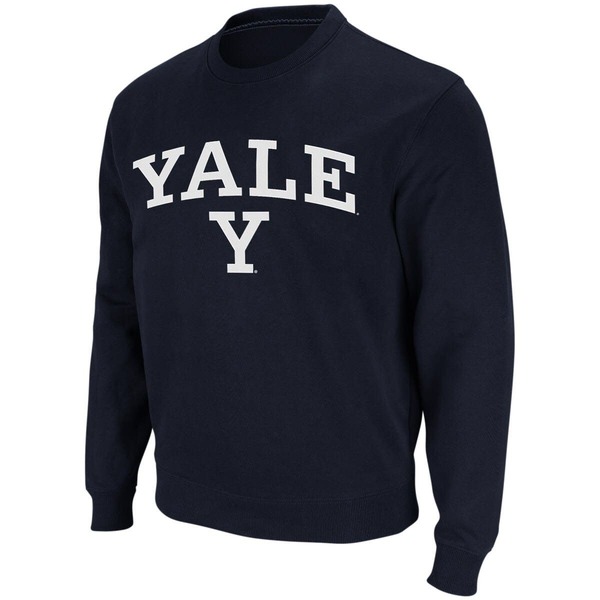 コロシアム メンズ アウター パーカー・スウェット クルーネック シャツ ロゴ Men's Colosseum Navyale Bulldogs Arch & Logo Crew Neck Sweatshirt Navy ネイビー|ReVida 店