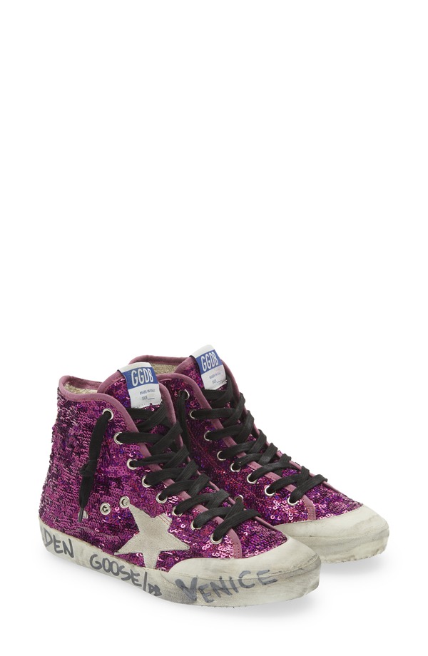 ゴールデングース レディース シューズ スニーカー スパンコール Golden Goose Francy Penstar Sequin High Top Sneaker Purple Paillettes パープル