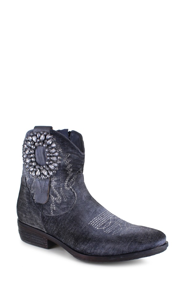 ジジ レディース シューズ ブーツ・レインブーツ 天鵝絨 ZIGI Edith Velvet Western Boot Gray Velvet 薄墨色