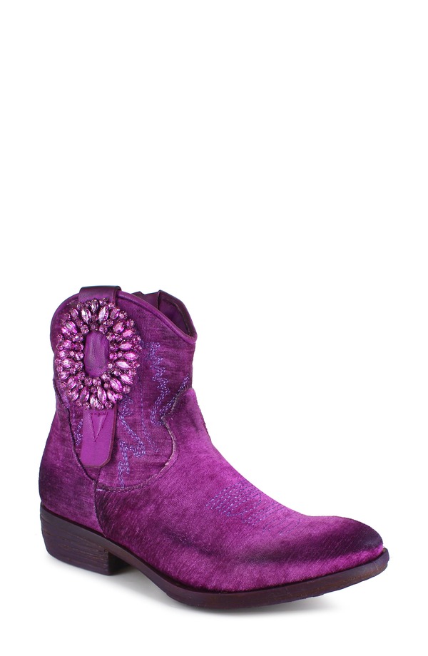 ジジ レディース シューズ ブーツ・レインブーツ 天鵝絨 ZIGI Edith Velvet Western Boot Purple Velvet パープル