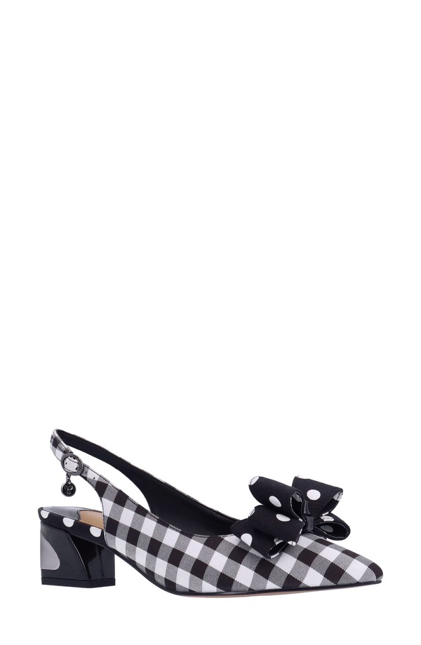 ジェイレニー レディース シューズ 踵 J. Rene Kimma Pointed Toe Pump Black/ White 白いこと