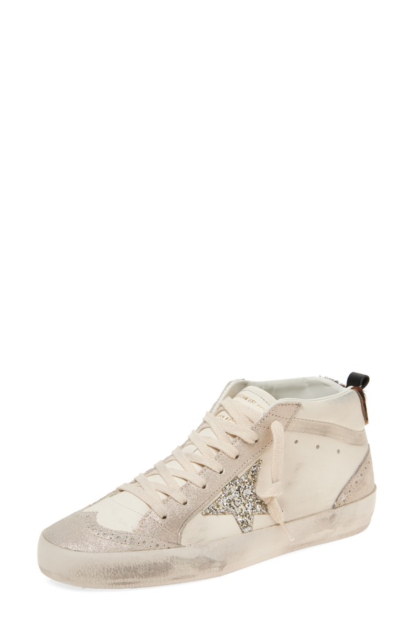 ゴールデングース レディース シューズ スニーカー Golden Goose Mid Star Sneaker White/ Platinum/ Leo ホワイト