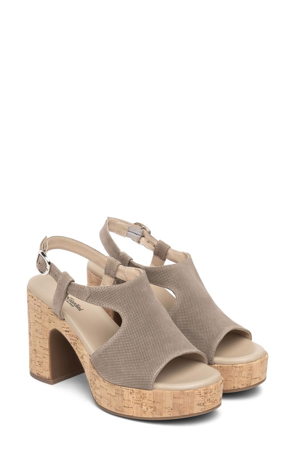 ネーロ ジャルディーニ レディース シューズ 踵 プラットホーム サンダル NeroGiardini Slingback Platform Sandal Grey 薄墨色