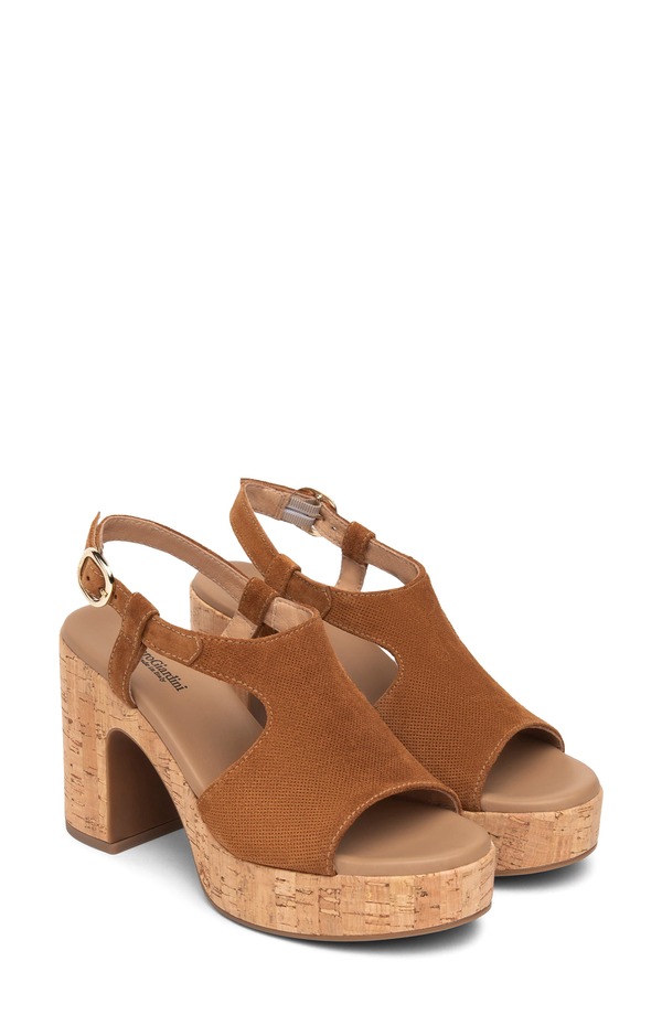 ネーロ ジャルディーニ レディース シューズ 踵 プラットホーム サンダル NeroGiardini Slingback Platform Sandal Tobacco
