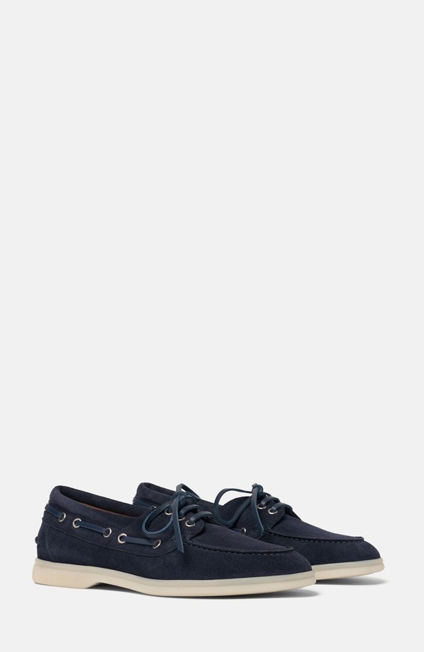 スカロッソ レディース シューズ スリッポン・ローファー SCAROSSO Lia Boat Shoes Blue - Suede 青碧