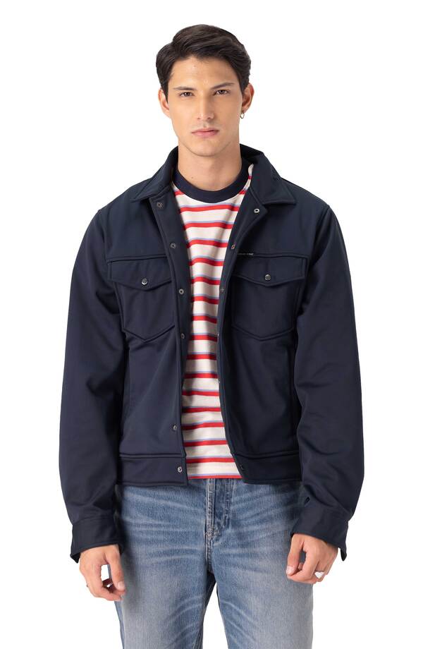 メンバーズオンリー メンズ アウター ジャケット・ブルゾン シャツ Members Only Men'soft Shell Shirt Jacket Navy ネイビー|ReVida 店