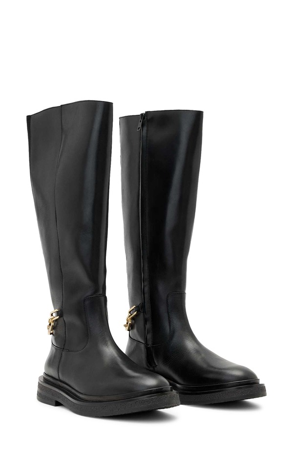 オールセインツ レディース シューズ ブーツ・レインブーツ AllSaints Escherider Knee High Boot Black ブラック