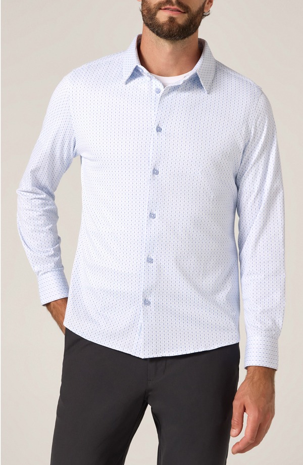 セブンダイヤモンド メンズ トップス シャツ 7 Diamonds Upton Wrinkle Resistant Performance Button-Up Shirt Light Blue ブルー