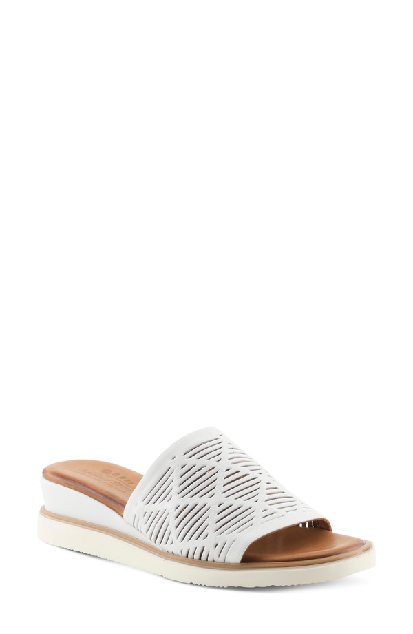 発条足取り レディース シューズ 踵 サンダル Spring Step Zali Slide Sandal White 白いこと