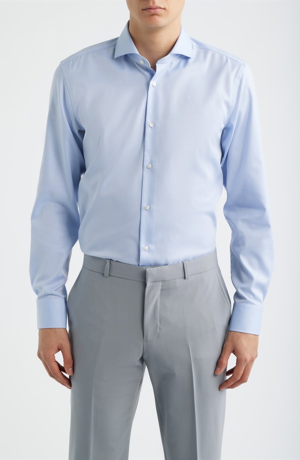 ボス メンズ トップス シャツ スリムフィット コットン BOSS P-Hank Slim Fit Cotton Dresshirt Light Pastel/ Blue ブルー