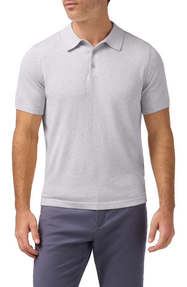 ミズンメイン メンズ トップス ポロシャツ セーター コットン Mizzen+Main Ashe Cotton Blend Performance Sweater Polo Light Gray Heather グレー