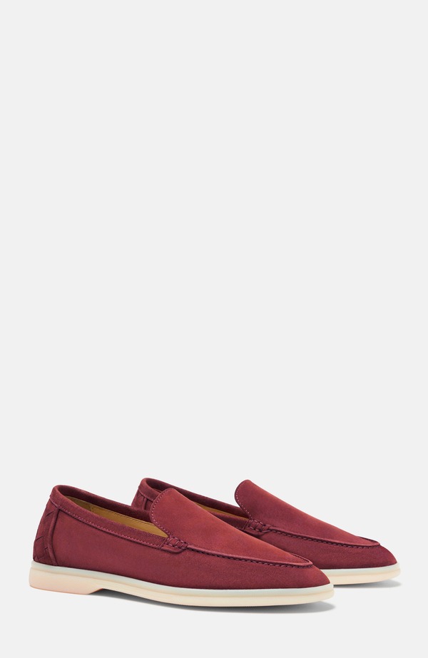 スカロッソ レディース シューズ スリッポン・ローファー SCAROSSO Ludovica Woven Loafers Ruby - Suede ルビー