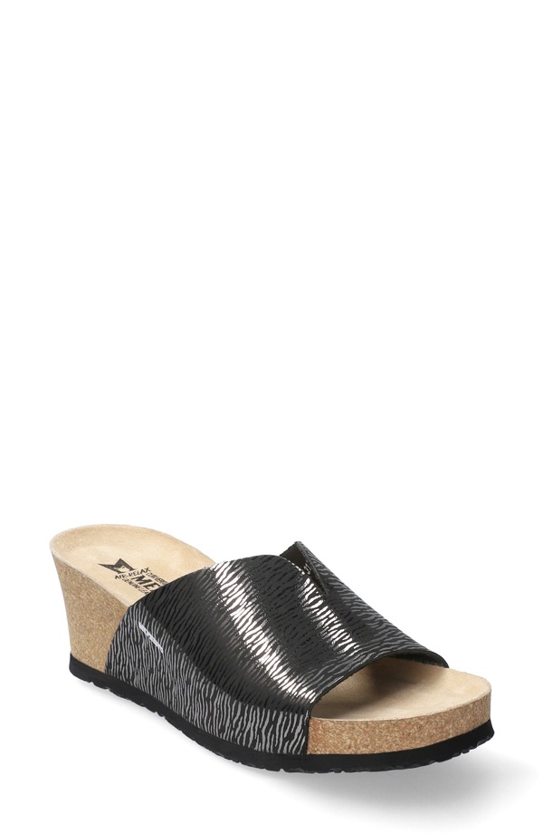 メフィスト レディース シューズ 踵 サンダル Mephisto Lisane Slide Sandal Black Zebra Patent Leather 黒いこと