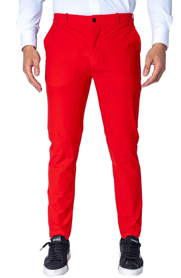 マセオ メンズ ボトムス カジュアルパンツ スリムフィット Maceoo Slim Fit Pants Red レッド