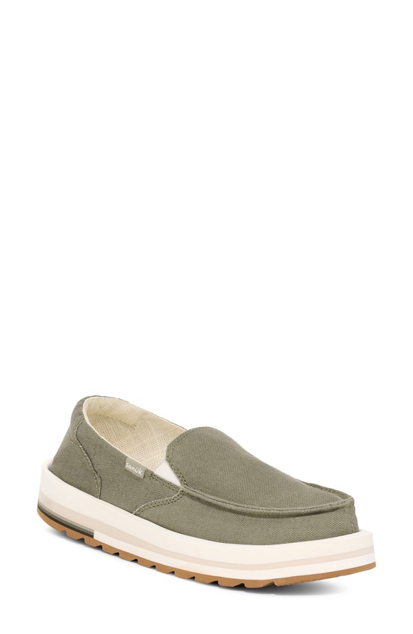 サヌーク レディース シューズ スリッポン・ローファー スニーカー Sanuk Donna Mesa Slip-On Sneaker Olive オリーブ