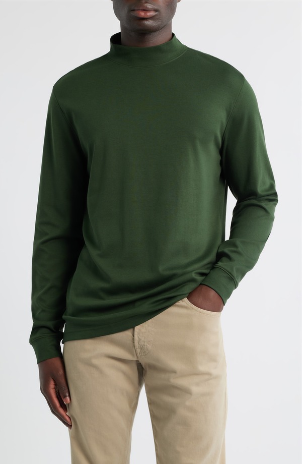スコットバーバー メンズ トップス プルオーバー モックネック 綿織物 Scott Barber Pima Cotton Interlock Mock Neck Top Duffel