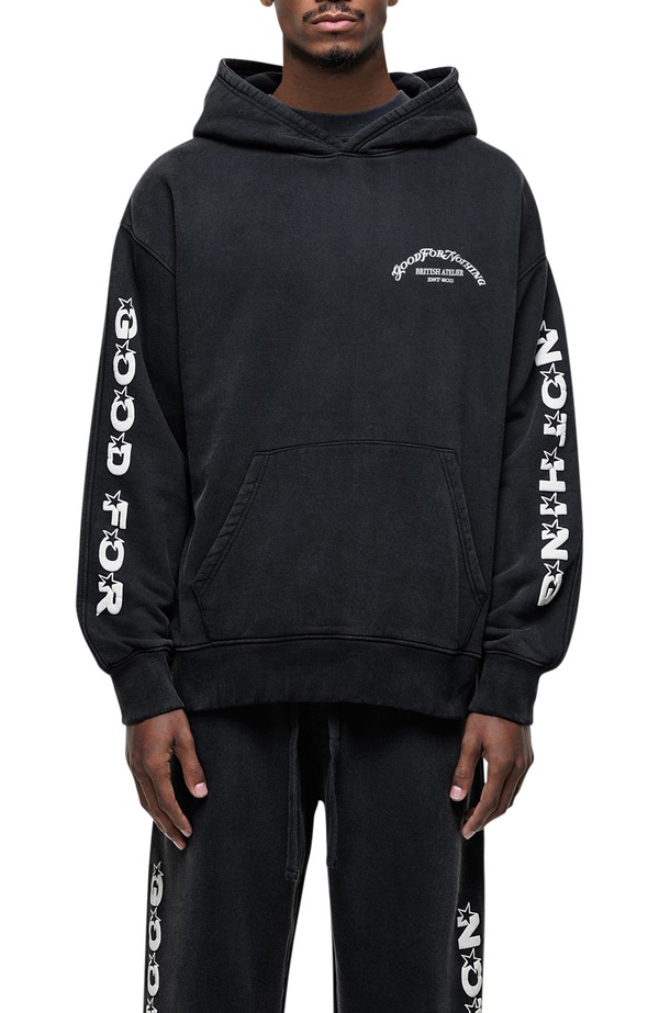 グッドフォーナッシング メンズ アウター パーカー・スウェット Good For Nothing Liberty Washed Zip Hoodie Black ブラック
