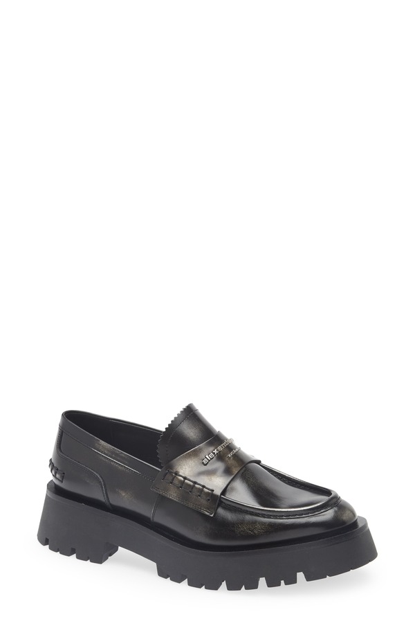 アレキサンダーワン レディース シューズ スリッポン・ローファー Alexander Wang Carter Lug Sole Loafer Black/ Grey 黒いこと