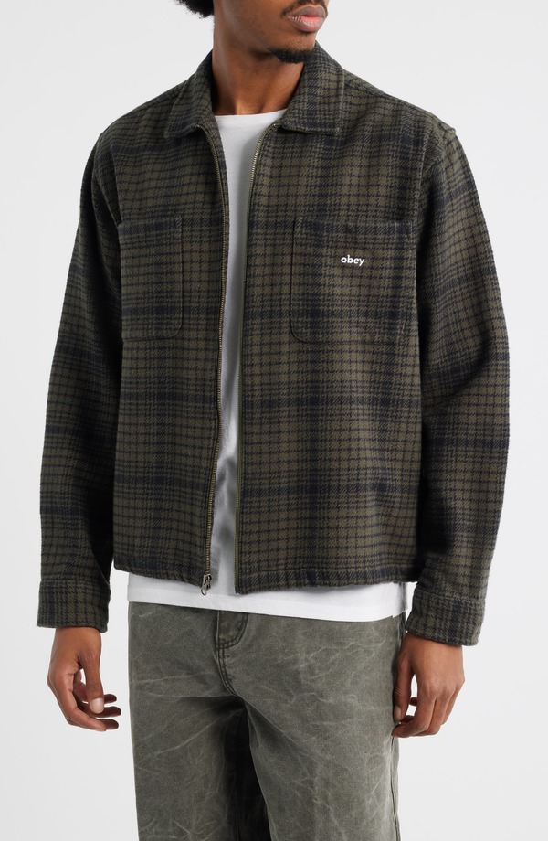 オベイ メンズ アウター 上衣・上衣 プルオーバー 綿織物 Obey Parker Cotton Zip-Up Shirt Jacket Rosin Multi マルチ色合い