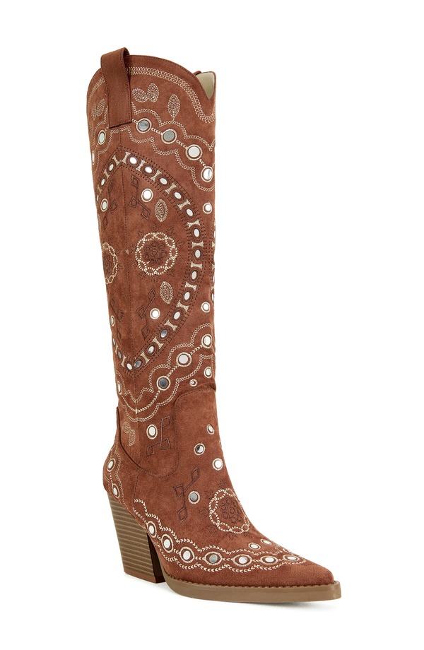 アザレア 壱 レディース シューズ ブーツ・レインブーツ AZALEA WANG Aamina Over the Knee Western Bootan タン