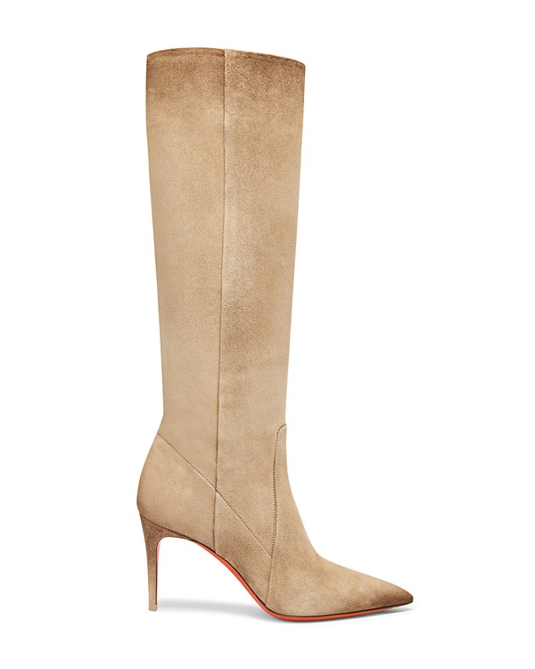 サントーニ レディース シューズ ブーツ・レインブーツ スエードクロス 踵 Santoni Women\u0027suede High-Heel Boot Natural