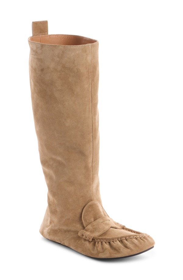 アクネ ストゥディオズ レディース シューズ ブーツ・レインブーツ 置き目毛革 Acne Studios Moc Toe Loafer Boot Beige ベージュ