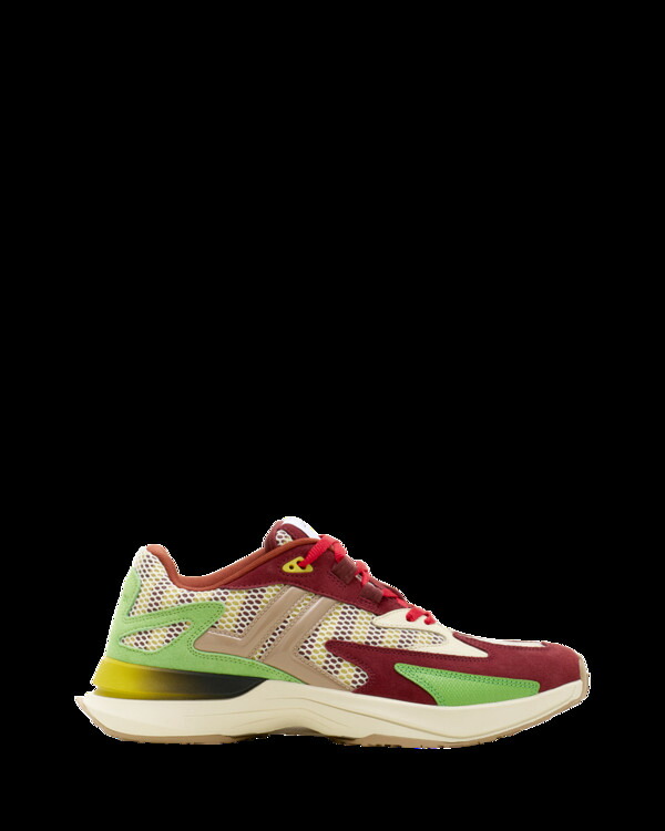 ランバン レディース シューズ スニーカー メッシュ トール レザー Lanvin Jla Sneakers In Mesh And Metallic Leather Burgundy/Green バーガンディ