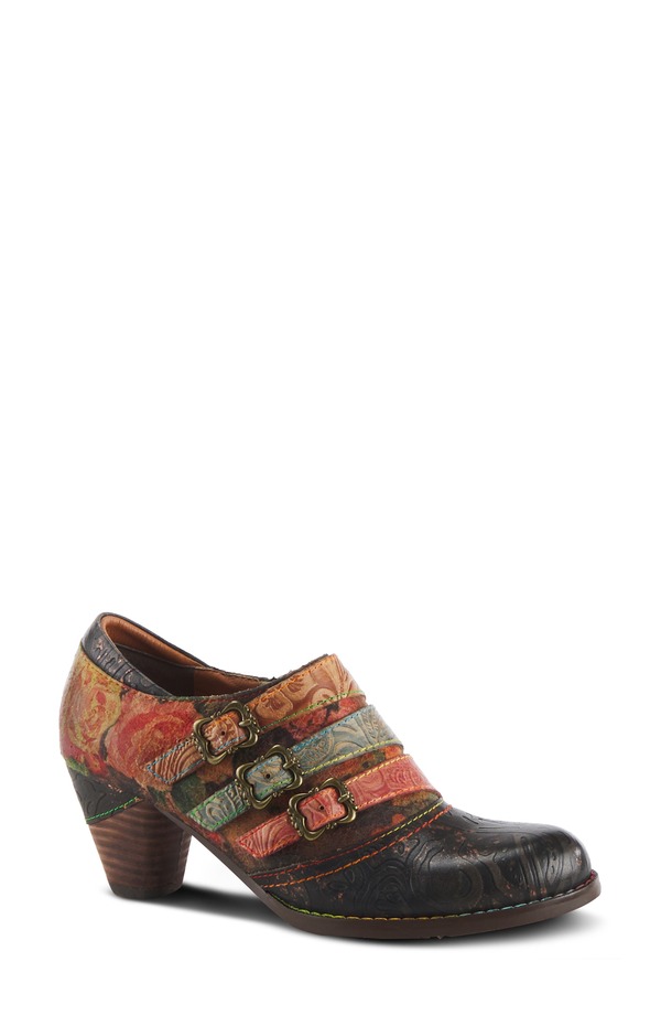 発条足取り レディース シューズ ブーツ・レインブーツ グラフィック L\u0027Artiste by Spring Step Graphic Bootie Black Multi 黒いこと